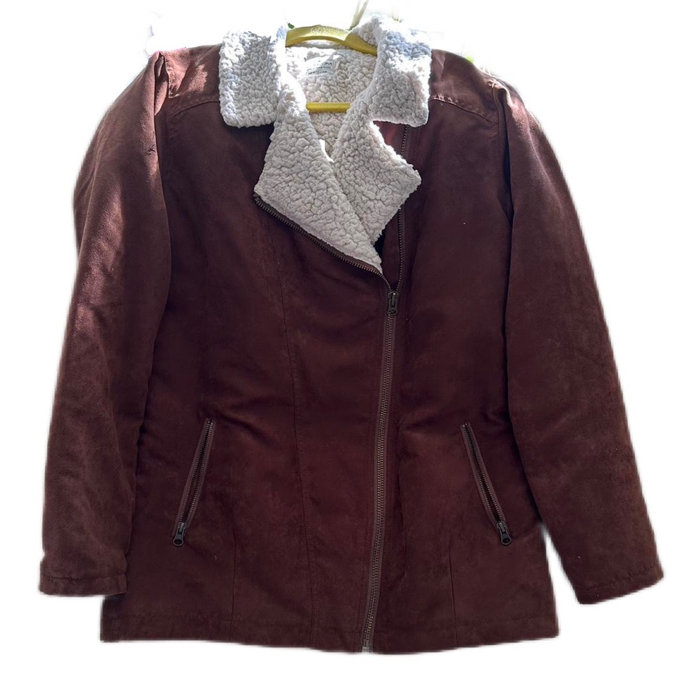 Volcom Brown Faux Suede & Sherpa Jacket